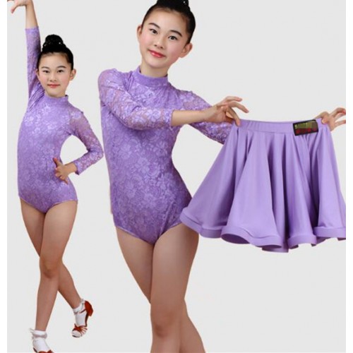 Girl Latin Dance Suit Female Showing Skirt Children Competition Fashions Teenager Girls Costumes Presentation Garment 